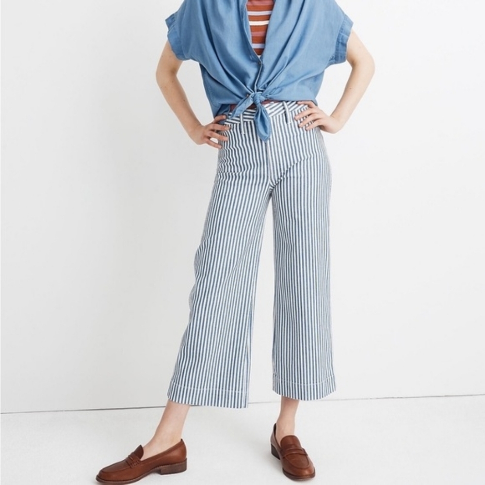 Madewell Emmett Wide Leg Striped Pants